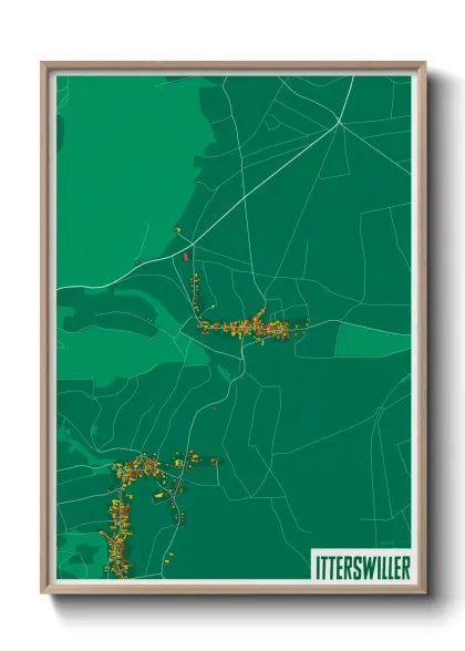 Une affiche de carte sur Itterswiller