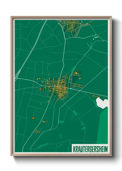 Une affiche de carte sur Krautergersheim