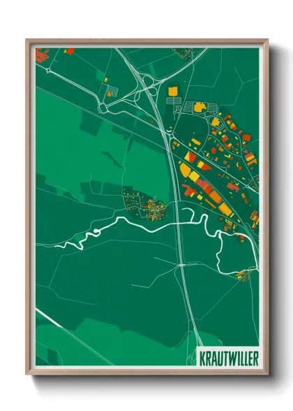Une affiche de carte sur Krautwiller
