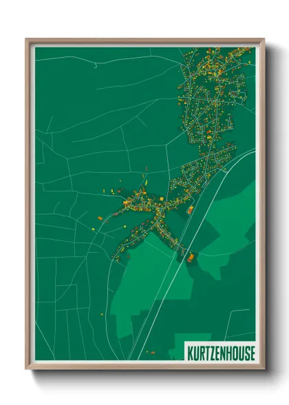 Une affiche de carte sur Kurtzenhouse