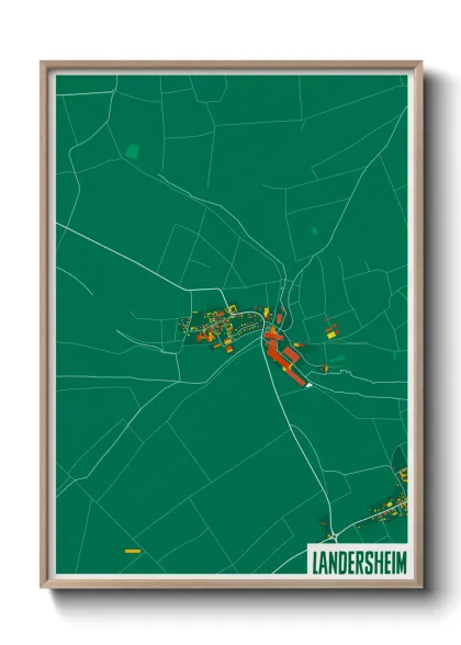 Une affiche de carte sur Landersheim