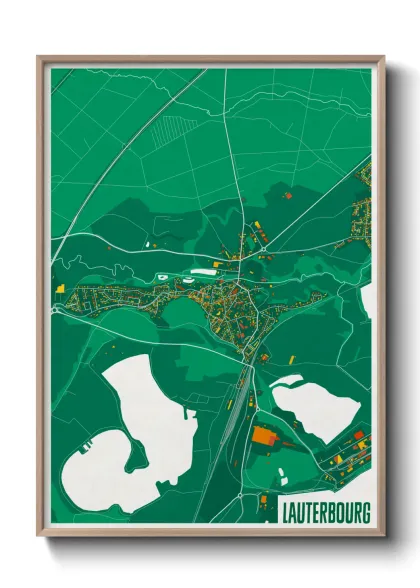 Une affiche de carte sur Lauterbourg