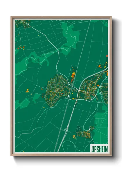 Une affiche de carte sur Lipsheim