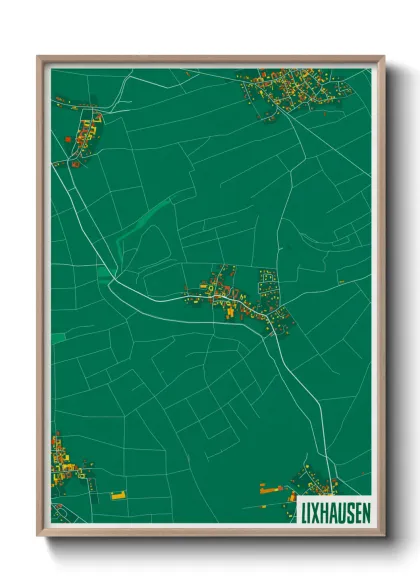 Une affiche de carte sur Lixhausen