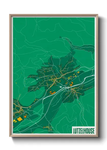 Une affiche de carte sur Lutzelhouse