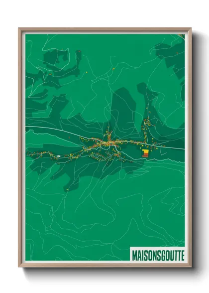 Une affiche de carte sur Maisonsgoutte