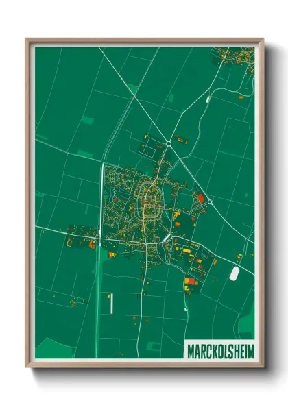 Une affiche de carte sur Marckolsheim