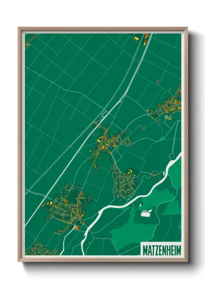 Une affiche de carte sur Matzenheim
