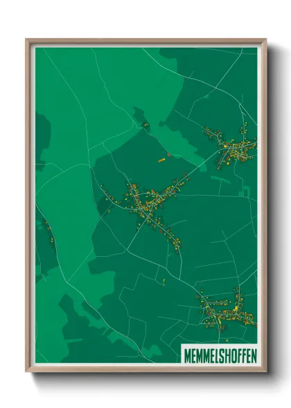 Une affiche de carte sur Memmelshoffen