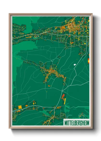 Une affiche de carte sur Mittelbergheim