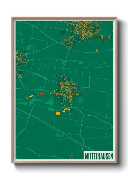 Une affiche de carte sur Mittelhausen