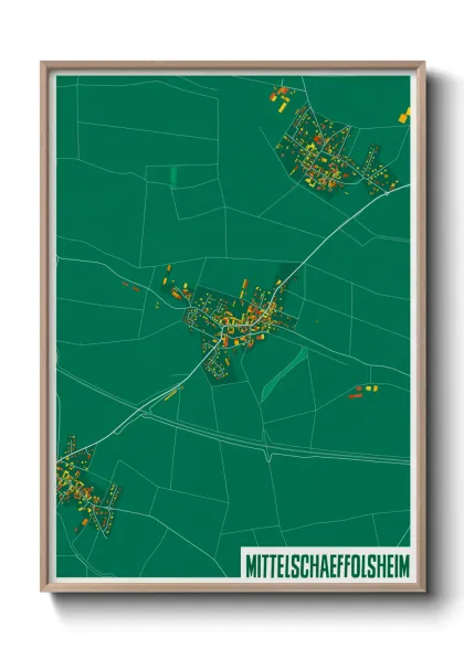 Une affiche de carte sur Mittelschaeffolsheim