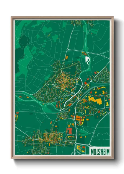 Une affiche de carte sur Molsheim