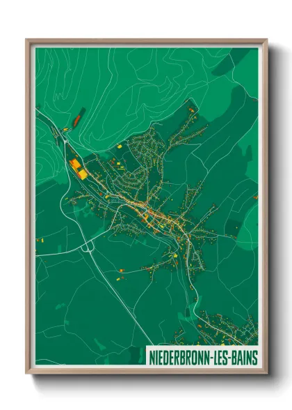 Une affiche de carte sur Niederbronn-les-Bains