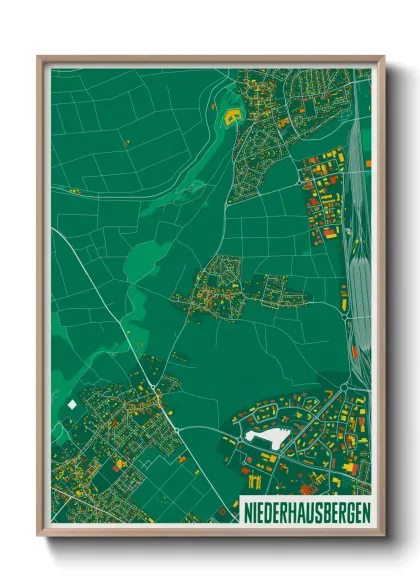 Une affiche de carte sur Niederhausbergen