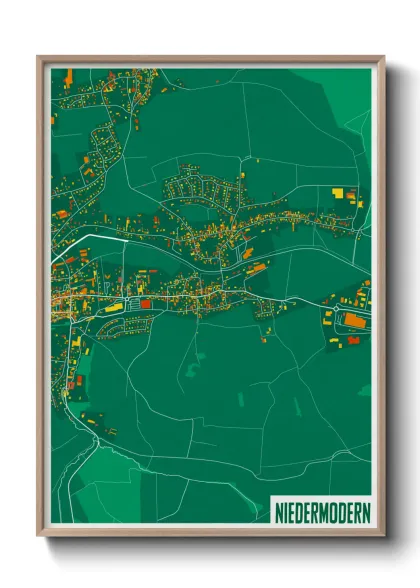 Une affiche de carte sur Niedermodern