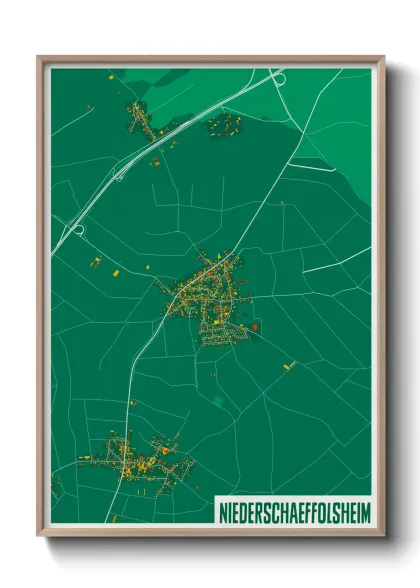 Une affiche de carte sur Niederschaeffolsheim