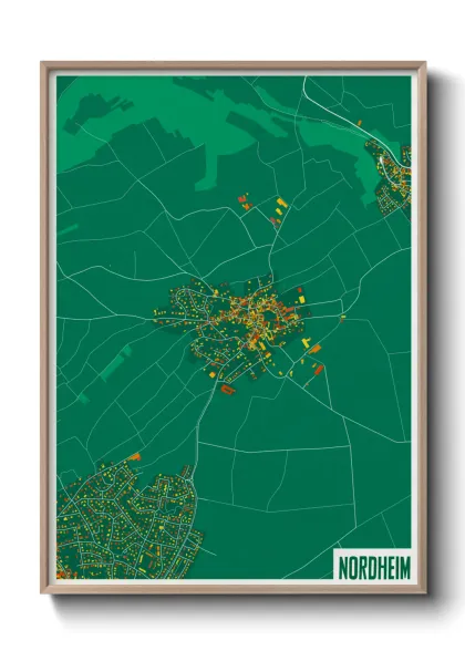 Une affiche de carte sur Nordheim