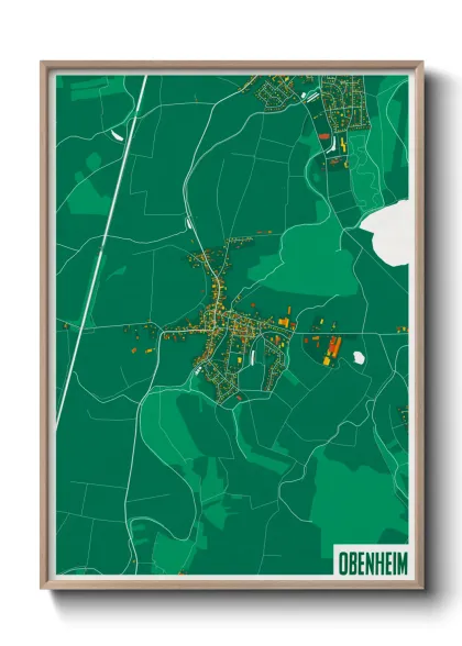 Une affiche de carte sur Obenheim