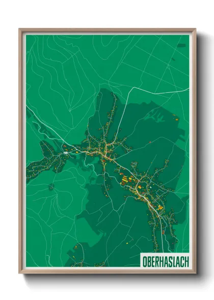 Une affiche de carte sur Oberhaslach