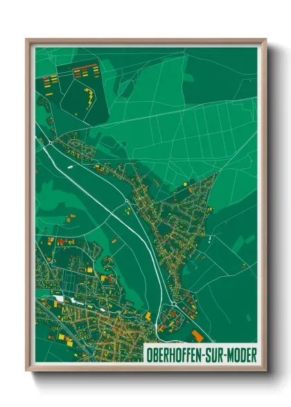 Une affiche de carte sur Oberhoffen-sur-Moder