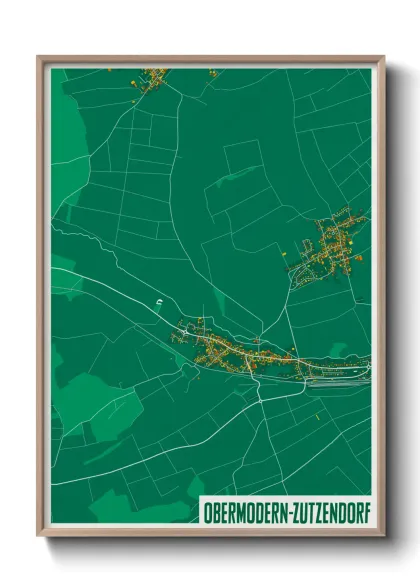 Une affiche de carte sur Obermodern-Zutzendorf