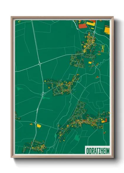 Une affiche de carte sur Odratzheim