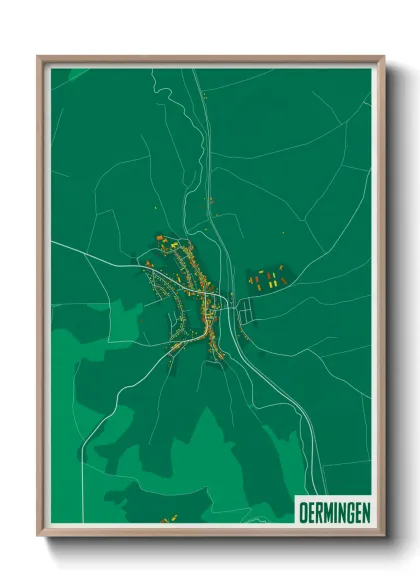 Une affiche de carte sur Oermingen