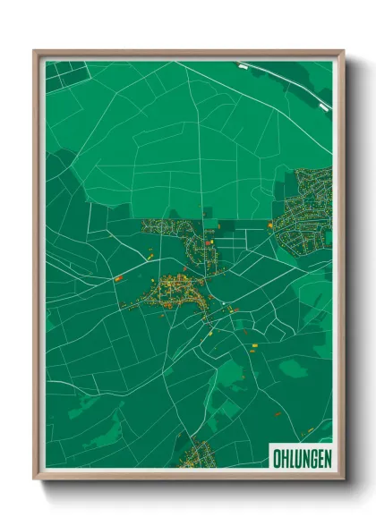 Une affiche de carte sur Ohlungen
