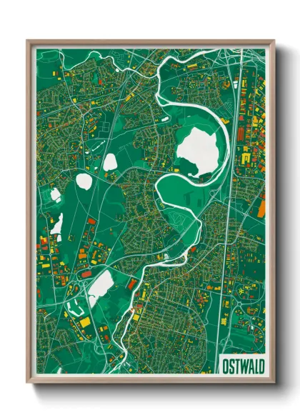 Une affiche de carte sur Ostwald