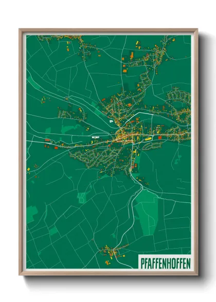 Une affiche de carte sur Pfaffenhoffen