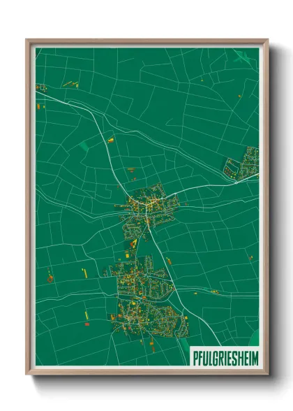 Une affiche de carte sur Pfulgriesheim