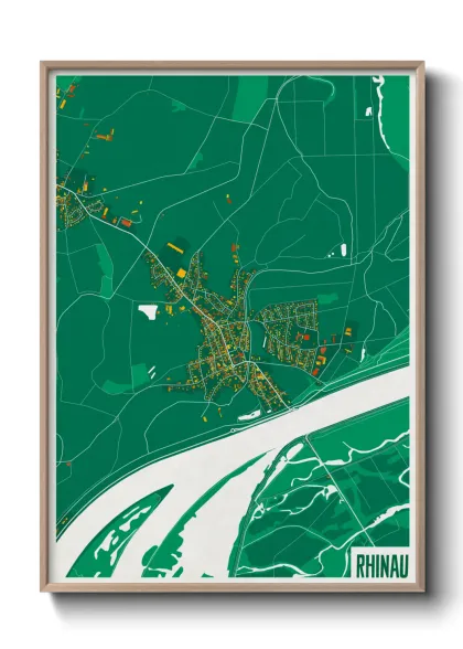 Une affiche de carte sur Rhinau