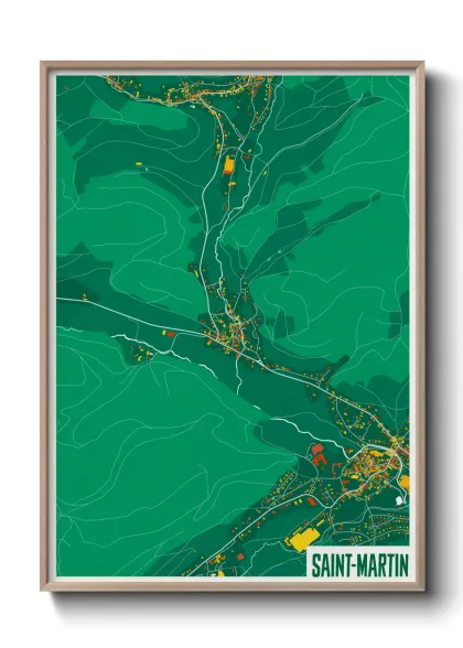 Une affiche de carte sur Saint-Martin