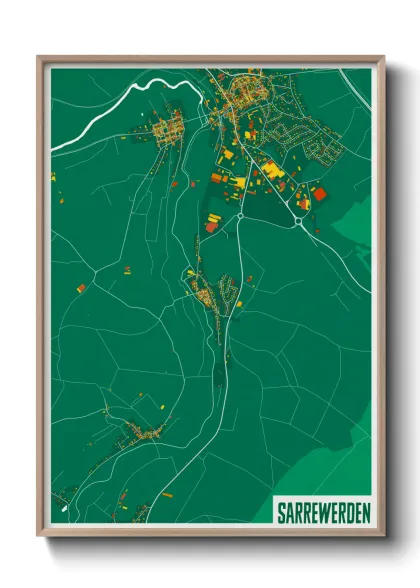 Une affiche de carte sur Sarrewerden