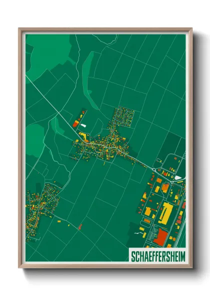 Une affiche de carte sur Schaeffersheim