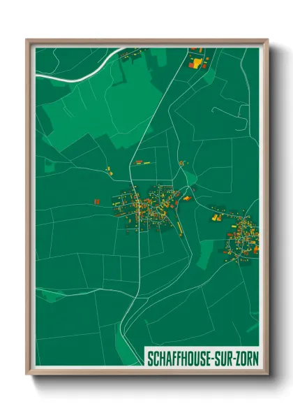 Une affiche de carte sur Schaffhouse-sur-Zorn
