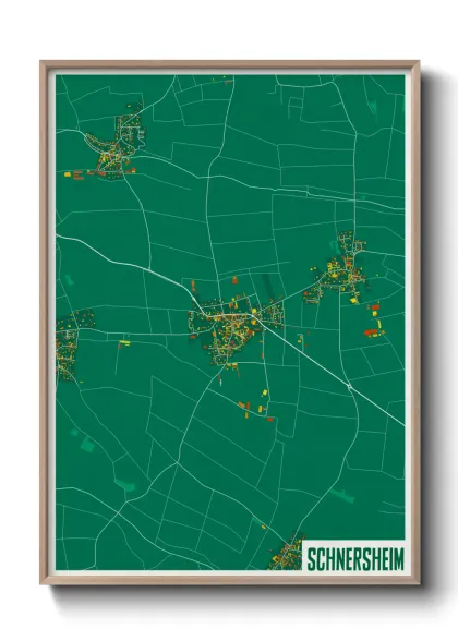 Une affiche de carte sur Schnersheim