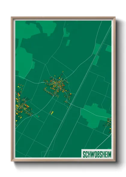 Une affiche de carte sur Schwobsheim