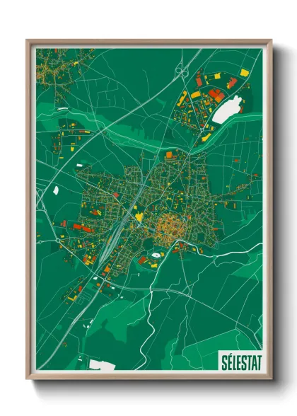 Une affiche de carte sur Sélestat