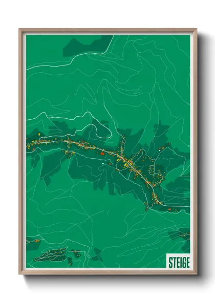 Une affiche de carte sur Steige