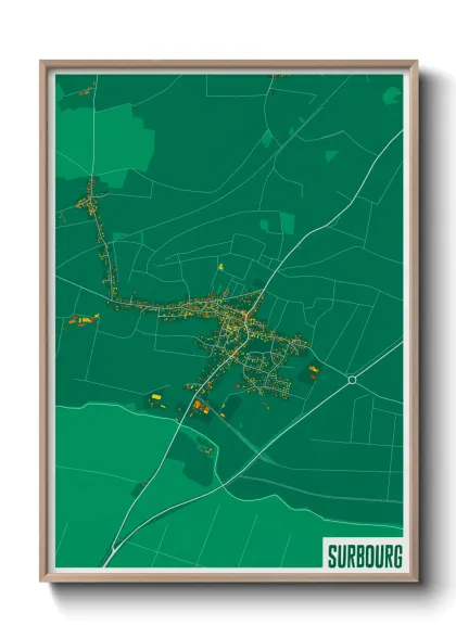 Une affiche de carte sur Surbourg