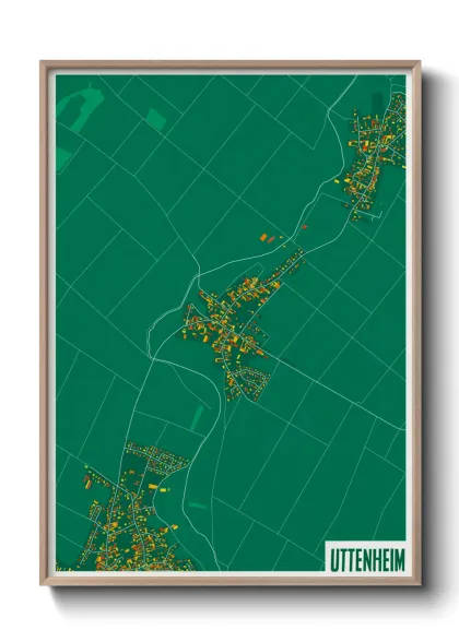 Une affiche de carte sur Uttenheim