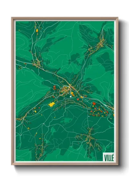 Une affiche de carte sur Villé