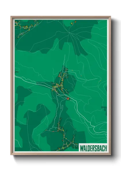 Une affiche de carte sur Waldersbach