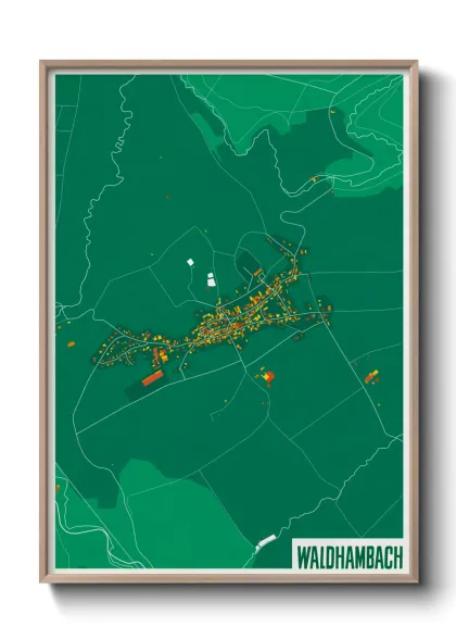 Une affiche de carte sur Waldhambach