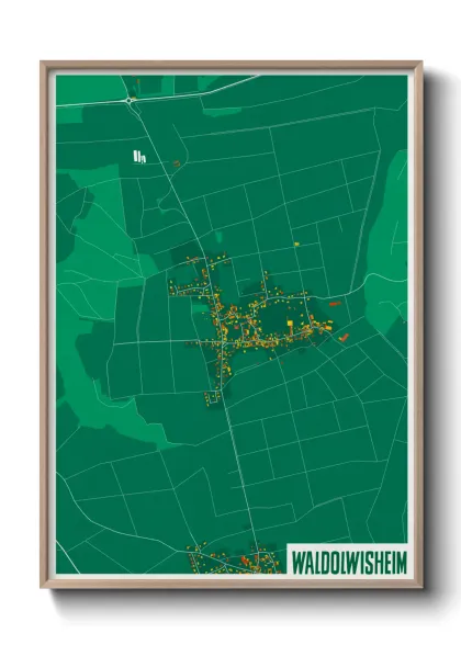 Une affiche de carte sur Waldolwisheim