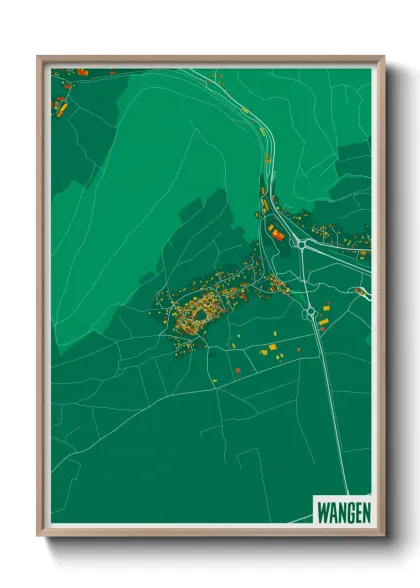 Une affiche de carte sur Wangen