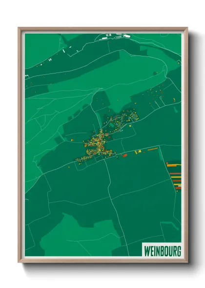 Une affiche de carte sur Weinbourg