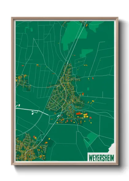 Une affiche de carte sur Weyersheim